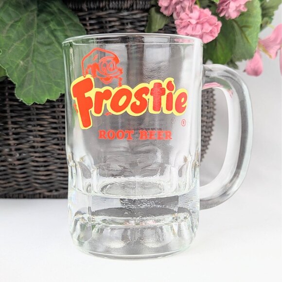 Vintage 1960s Frostie Root Beer Mug Hazel Atlas Pressed Glass 10oz Collectible - Picture 1 of 8